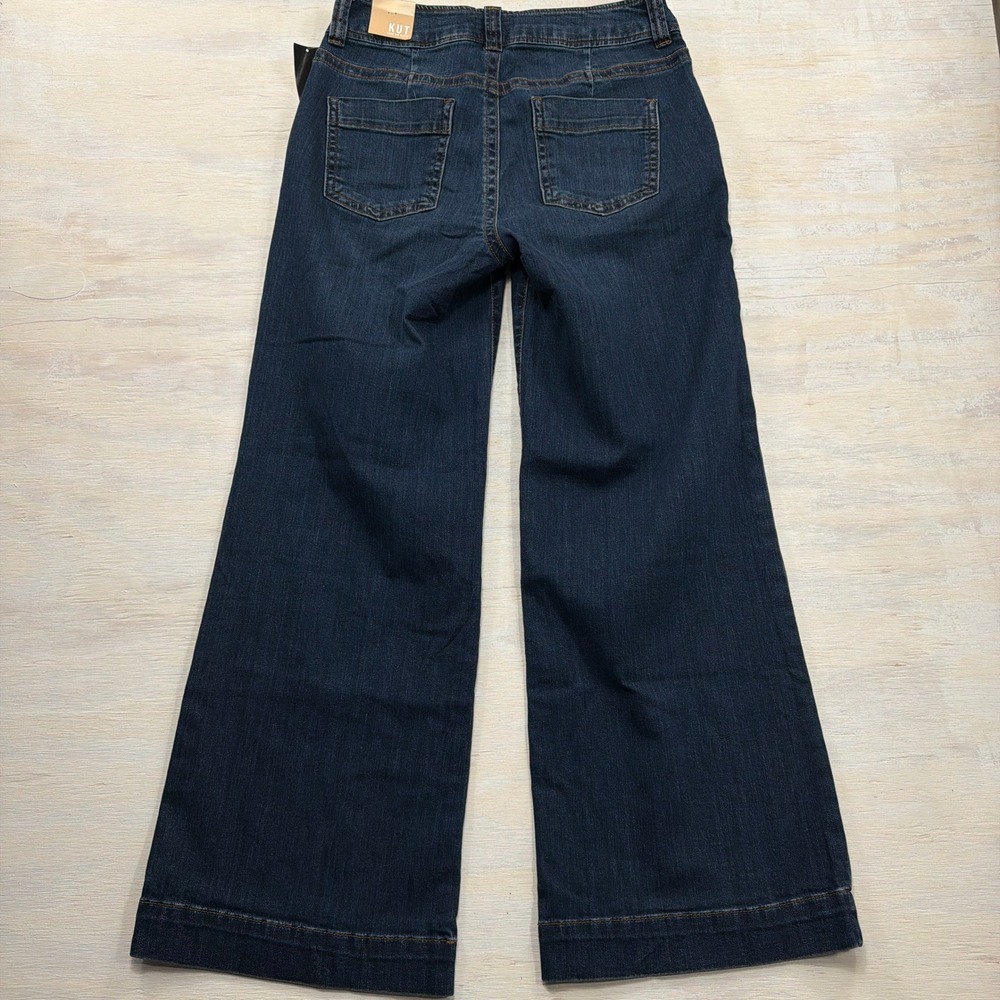 KUT from the Kloth Jeans Meg High Rise Wide Leg 10 NWT Decisive Dark Wash Women - Picture 2 of 12